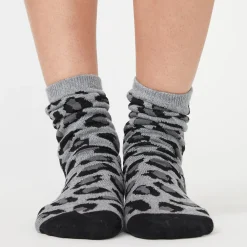 MONROW Leopard Calf Socks HEATHERGREY Best